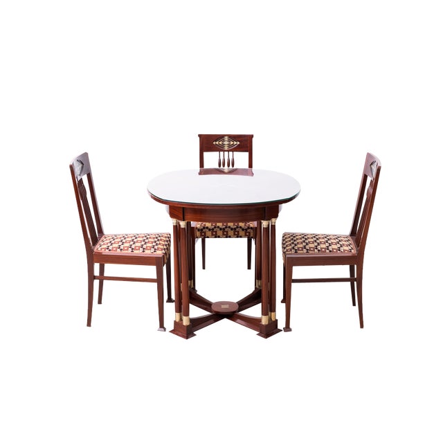 Art Nouveau Living Room Set by Julius & Josef Herrmann, Vienna, 1905, Set of 5 For Sale