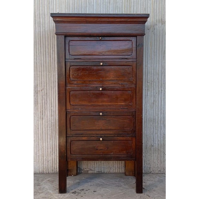 Mid 20th Century French Art Deco Filling Cabinet with Five Folding Fronts For Sale - Image 9 of 18