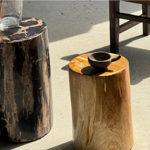 Small Side Table in Orange Petrified Wood, 1980s For Sale - Image 13 of 18
