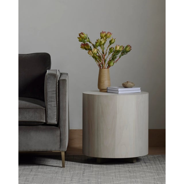 Four Hands Hudson Round End Table, Ashen Walnut For Sale - Image 4 of 11