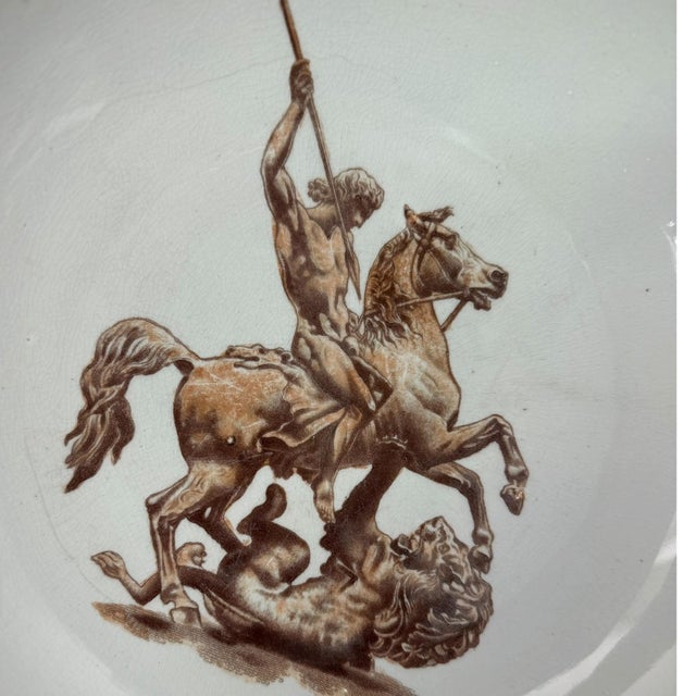 Antique English Blue Lustre Transferware Wash Basin & Ewer by Furnival C. 1840–1860 For Sale - Image 4 of 17