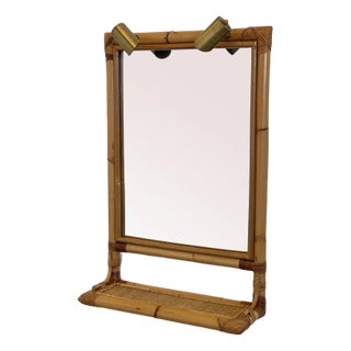 Mirror with Bamboo Frame, 1970s For Sale