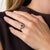 Vintage Sapphire Diamond 14k White Gold Cluster Ring, Size 7.5 For Sale - Image 4 of 5