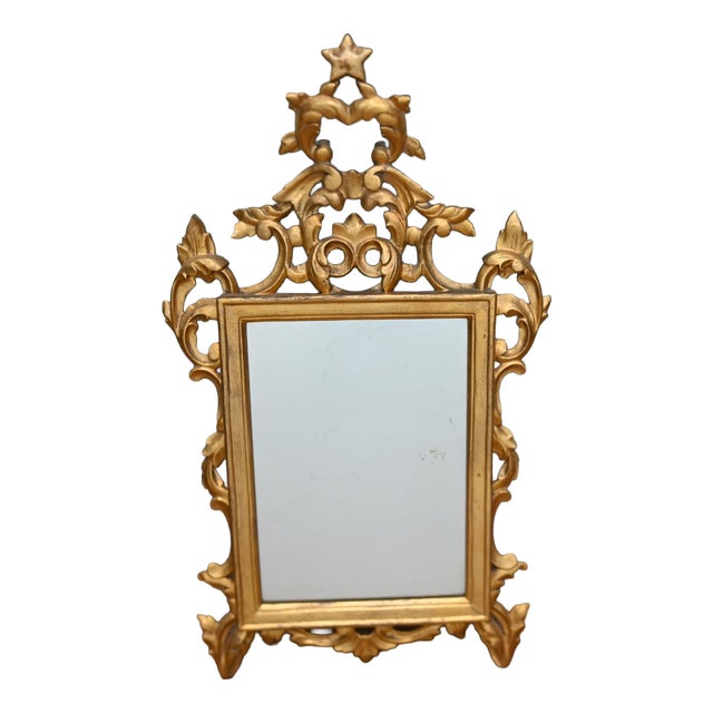 Vintage Italian Rococo Mirror Giltwood For Sale