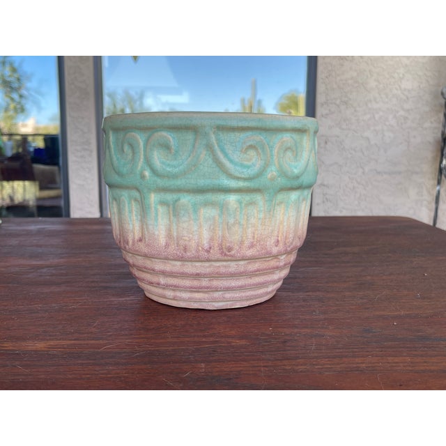 Art Nouveau 1920s Nelson McCoy Matte Glaze Art Pottery Planter For Sale - Image 4 of 5