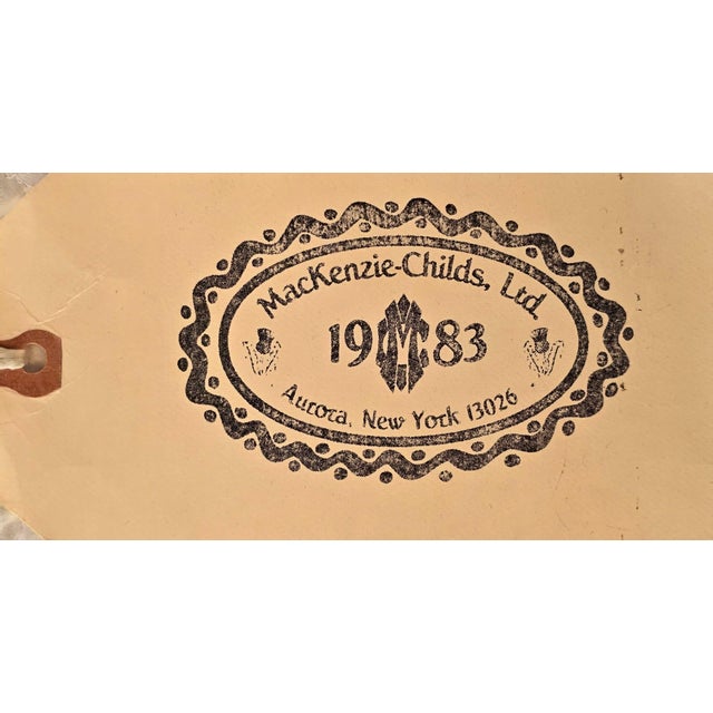 Late 20th Century Late 20th Century MacKenzie-Childs Bamboo & Rattan Wastebasket With Painted Panels For Sale - Image 5 of 7