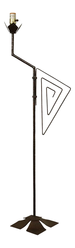 Beardsley Studios Chicago Art Deco Wrought Iron Floor Lamp