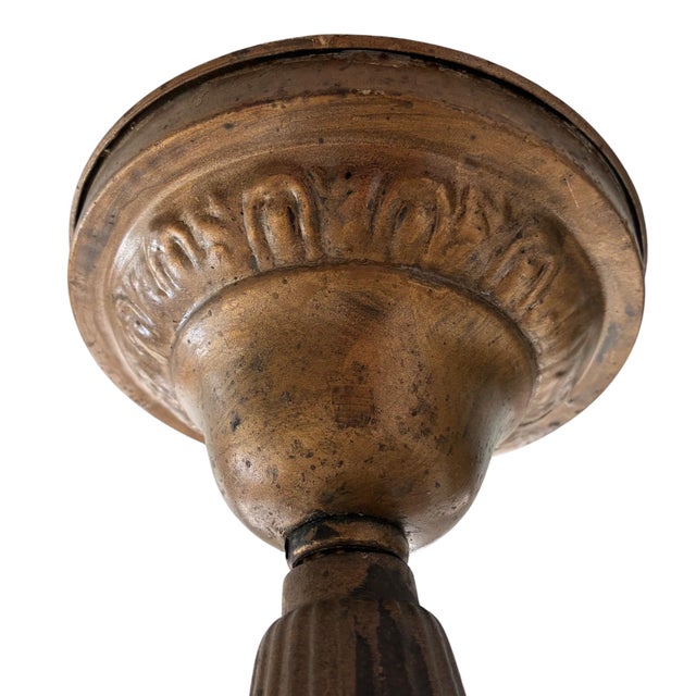 Metal 1920s Cast Metal Art Deco Flush-Mount Ceiling Fixture – 12" Diameter For Sale - Image 7 of 8