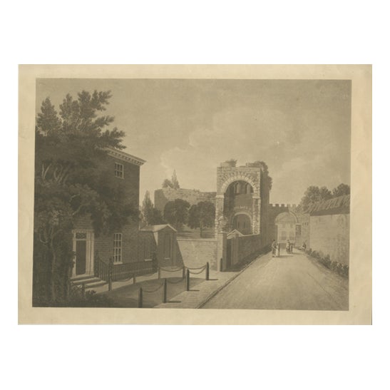 After W. Davey, Rougemont Castle, Exeter, Aquatint, 1794 For Sale