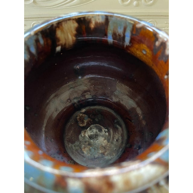 Vintage Arts and Craft Brush McCoy Multicolor Drip Glaze Pottery Vase For Sale In Los Angeles - Image 6 of 7