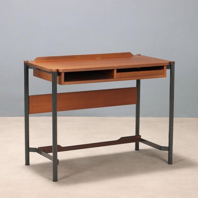 Vintage Mahogany Veneer Dressing Table, Italy, 1960s For Sale - Image 10 of 10