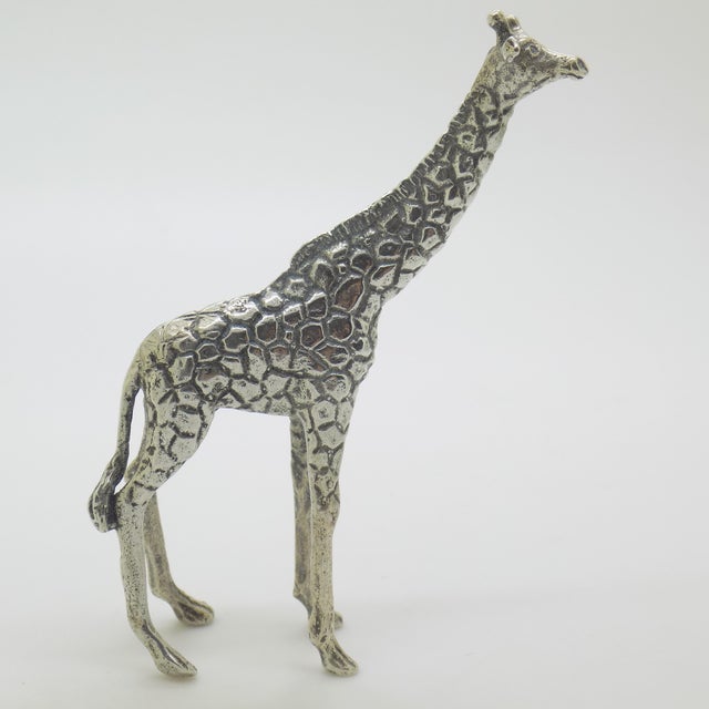 Vintage Italian Handmade Silver 800 Giraffe Figurine, 1970s For Sale - Image 3 of 12