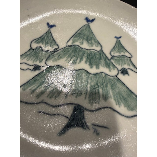 Boho Chic Vintage 1970s Handmade Ceramic Christmas Plates With Wise Men, Tree and Wreath – Set of 3 - Holiday For Sale - Image 3 of 6