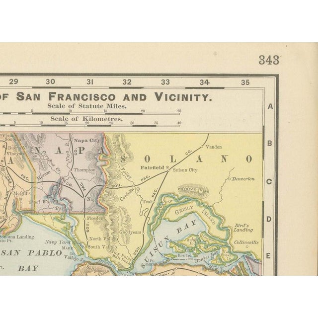 Paper Antique Map of San Francisco with Golden Gate Park by Ran McNally, 1899 For Sale - Image 7 of 12