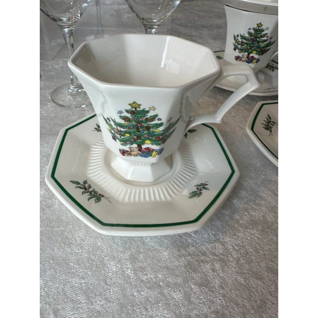 Vintage Nikko Christmastime 50-Piece Dinnerware & Stemware Set - Service for 12 For Sale In Phoenix - Image 6 of 14