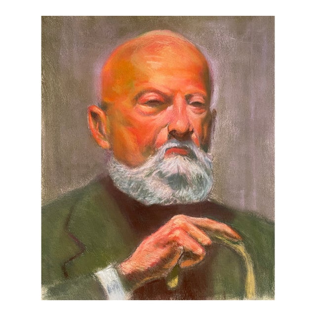 1990s Pastel Portrait of a Distinguished Man For Sale