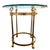 Metal Vintage Hollywood Regency Brass Swan Head Side Table With Thick Hexagonal Shaped Beveled Glass Top For Sale - Image 7 of 7