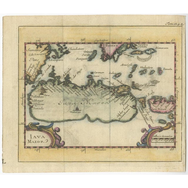 Antique map of Java titled‚ Iava Maior‘. Beautiful hand-colored miniature map of the island of Java. This map originates...