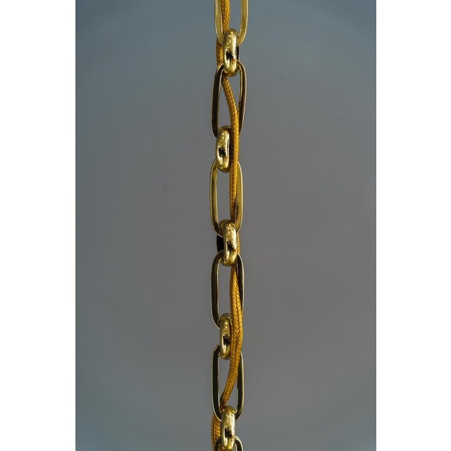 Original old glass shades. Brass polished and stove enameled. Up to 250V (Europe/UK Standard).The wiring of this item may...