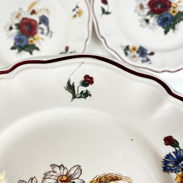 Vintage Agreste Dinner Plates from Sarreguemines, 1970s, Set of 8 For Sale - Image 9 of 12