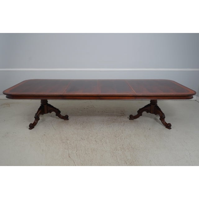 Drexel Heritage Mahogany Double Pedestal Dining Table For Sale - Image 10 of 18