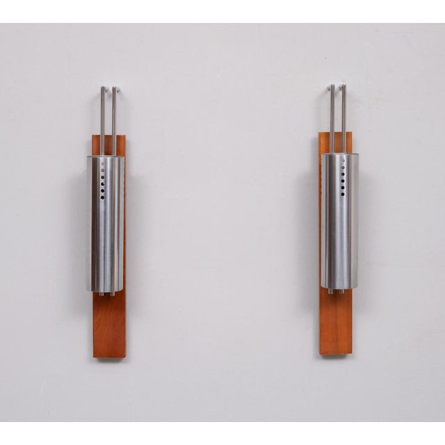 Silver Vintage Stainless Steel Tube Wall Lamps, France, 1970s, Set of 2 For Sale - Image 8 of 8