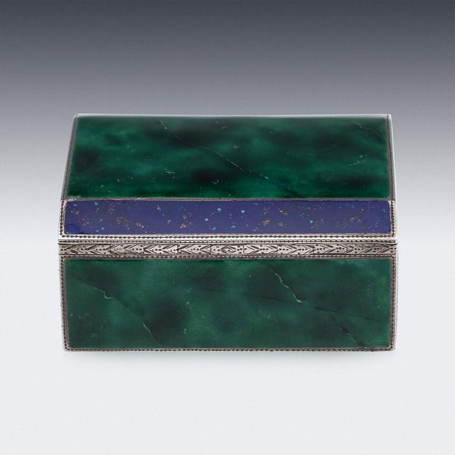 1900 - 1909 Antique 20th Century German Silver & Enamel Cigarette Box, 1900s For Sale - Image 5 of 18