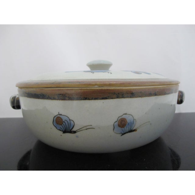 Blue Ken Edwards El Palomar Blue Bird Tonala Mexico Pottery Casserole Covered Dish For Sale - Image 8 of 14