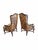 Chinoiserie Pair of Vintage Century Furniture Chinoiserie Bergère Wing Chairs With Bird & Bamboo Upholstery For Sale - Image 3 of 10