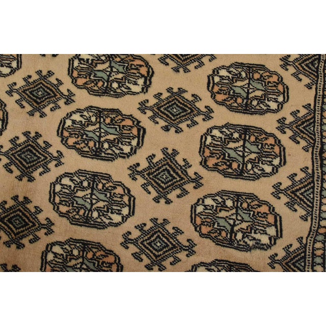 Bokhara Rug 5’2” X 8′ Beige Wool Tribal Hand-Knotted Oriental Carpet For Sale - Image 4 of 12