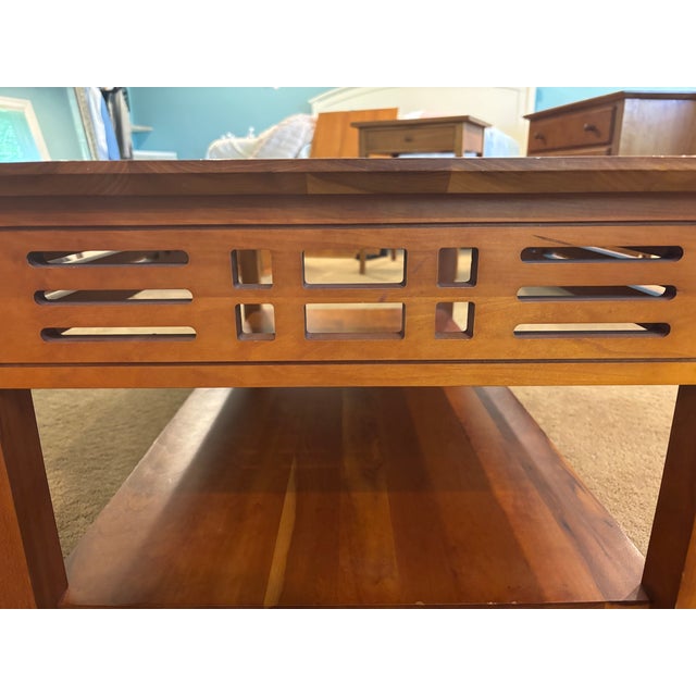 American Vintage Harden Solid Cherry Coffee Table With Arts & Crafts Detailing For Sale - Image 3 of 8