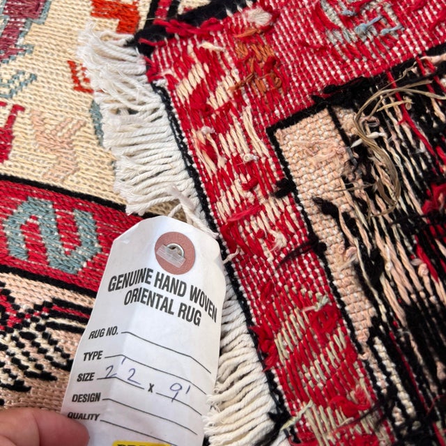 1960s Vintage Silk and Wool Embroidered Soumak Runner Rug For Sale - Image 5 of 6