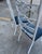 Metal Pair of 1970s Italian Style White Metal Chairs With Navy Blue Leather Cushions For Sale - Image 7 of 8