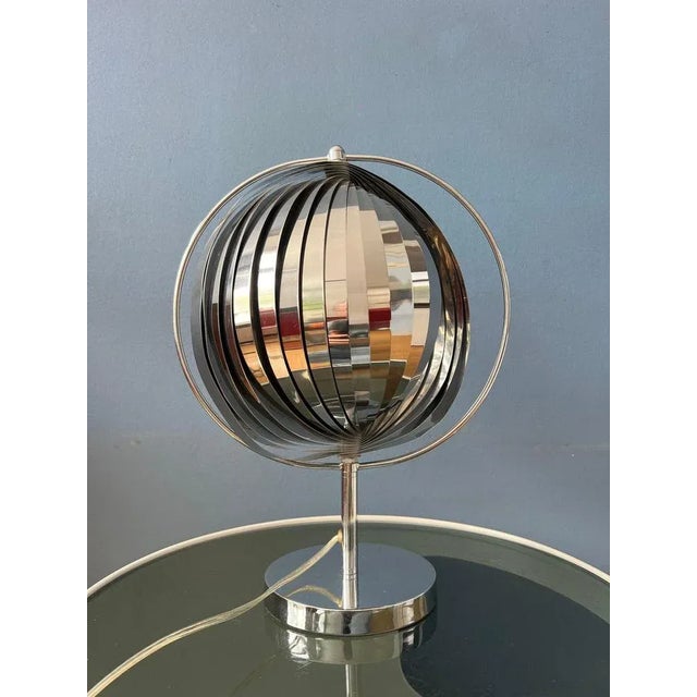 Silver Silver Metal Trumpet Uplighter Cup Table Lamp For Sale - Image 8 of 11