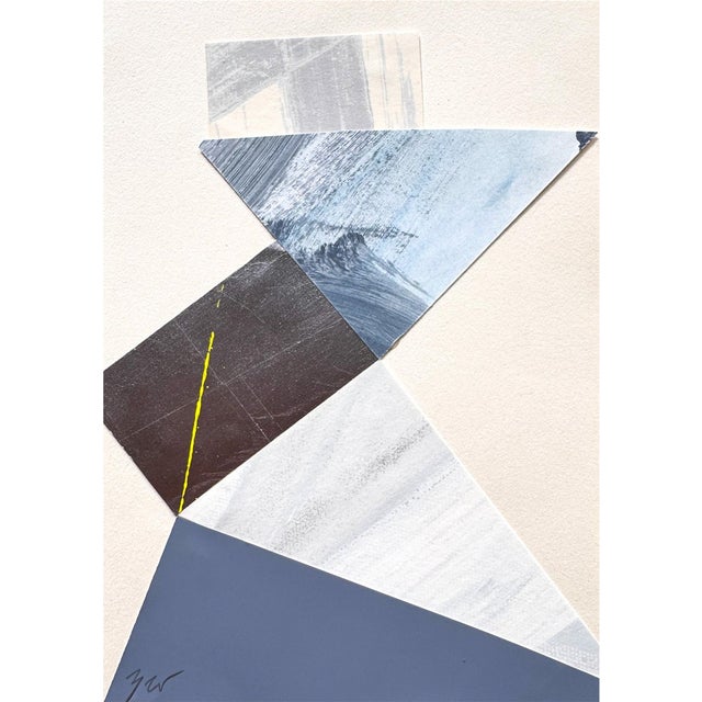 "Im Blue 6" Original Mixed-Media Collage on Paper by Zac Woodie For Sale - Image 10 of 11