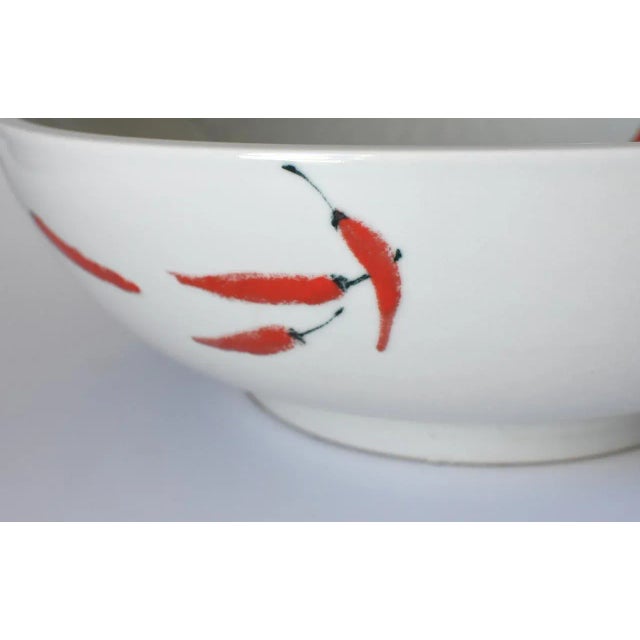 White Red Pepper Ceramic Sink For Sale - Image 8 of 13
