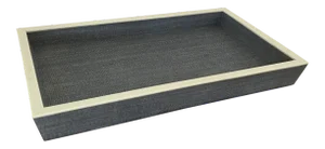 Pigeon & Poodle Maranello Steel Blue/White Abaca Medium Tray
