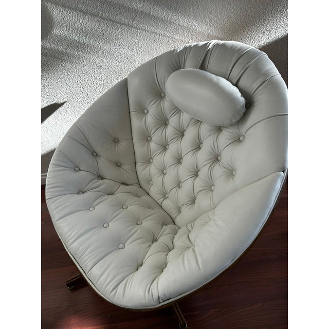 White George Mulhauser Mid-Century Modern Molded Walnut "Cone" Swivel Lounge Chair in Premium New Leather For Sale - Image 8 of 18