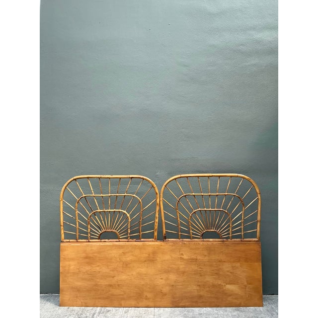 Vintage King Size Rattan Headboard For Sale In West Palm - Image 6 of 12