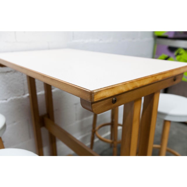 Dining Table and High Stools from Baumann, 1990, Set of 5 For Sale - Image 4 of 18
