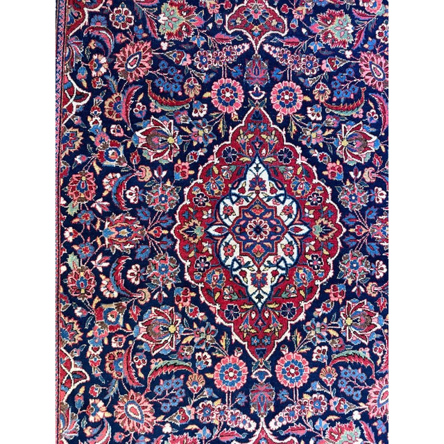 An Antique Decortive Classic Persian Kashan Rug For Sale In Los Angeles - Image 6 of 7
