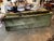 Vintage Moss Green Velvet Skirted 3-Seat Sofa For Sale - Image 4 of 7
