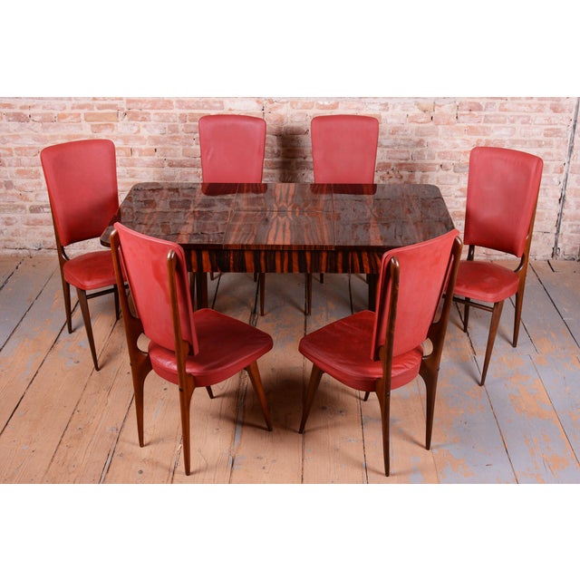 Vintage French Art Deco Chairs by Jules Leleu for Stella, 1940s, Set of 6 For Sale - Image 14 of 15