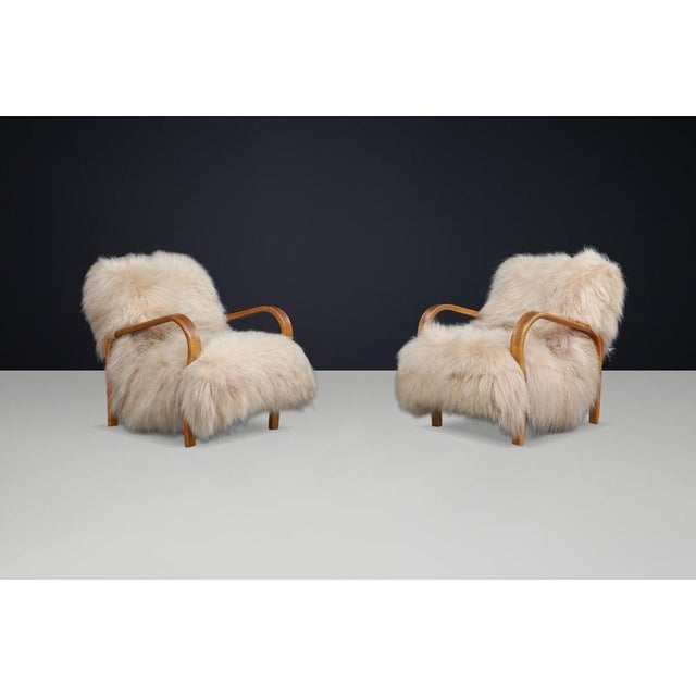 Lounge Chair in Patinated Bentwood by Kozelka & Kropáček, 1940s For Sale - Image 6 of 18