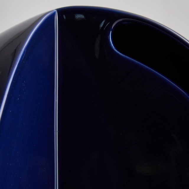 Blue Hemisphere Ceramic Table Lamp from Perdomello 70, 1970s For Sale - Image 9 of 18