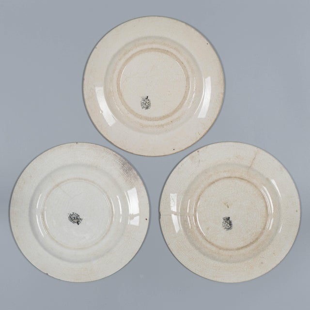 19th Century French Plates, Hand-Painted Set of 3 For Sale In Orlando - Image 6 of 6