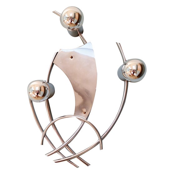 Large Vintage Wall Light in Chrome Metal, 1970s For Sale