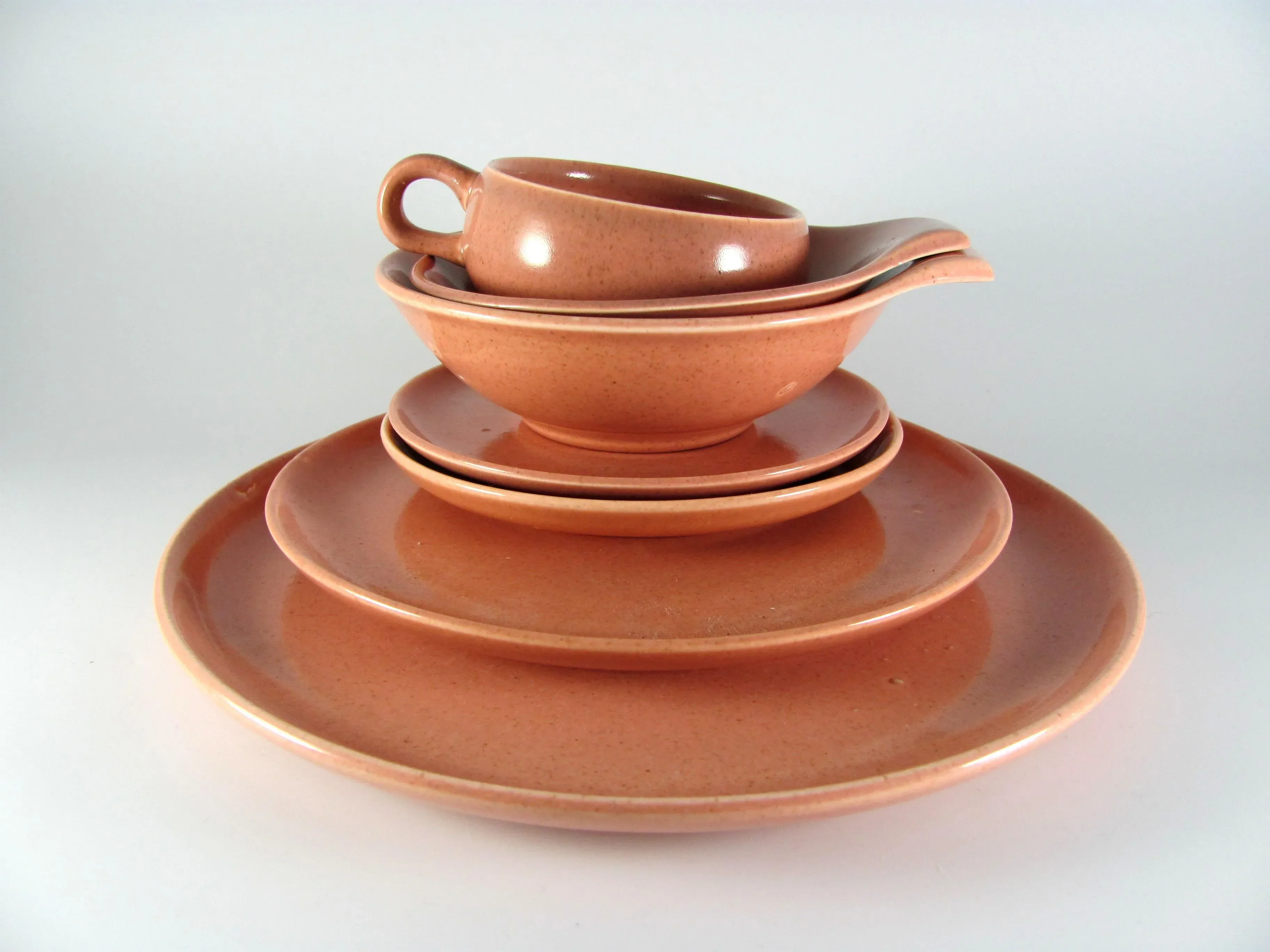1950s Russel Wright Steubenville American Modern Coral Pink Peach