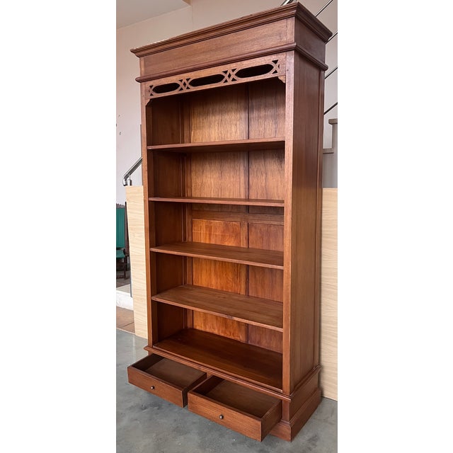 19th Solid Oak Bookcase or Etagere With Five Shelves For Sale - Image 4 of 8