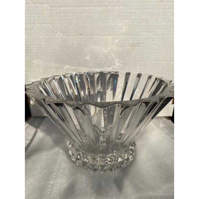 Sparkling crystal geometric bowl can be an eyecatching centerpiece on its own or filled with fruit or other items. Etched...